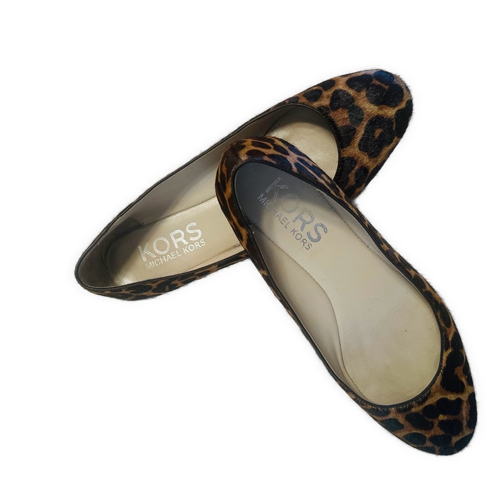 Michael Kors Animal Print Flats Olympia Suntan Hair Calf Ballet Shoes Ballet 8.5 - Picture 7 of 9
